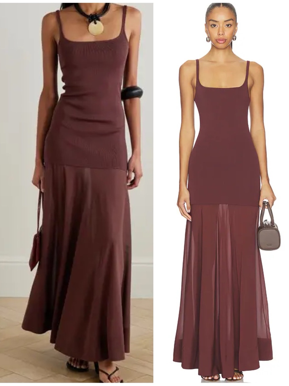 NWT St. Agni Sheer Silk Circle Hem Maxi Dress in Liqueur Women’s Size XXS